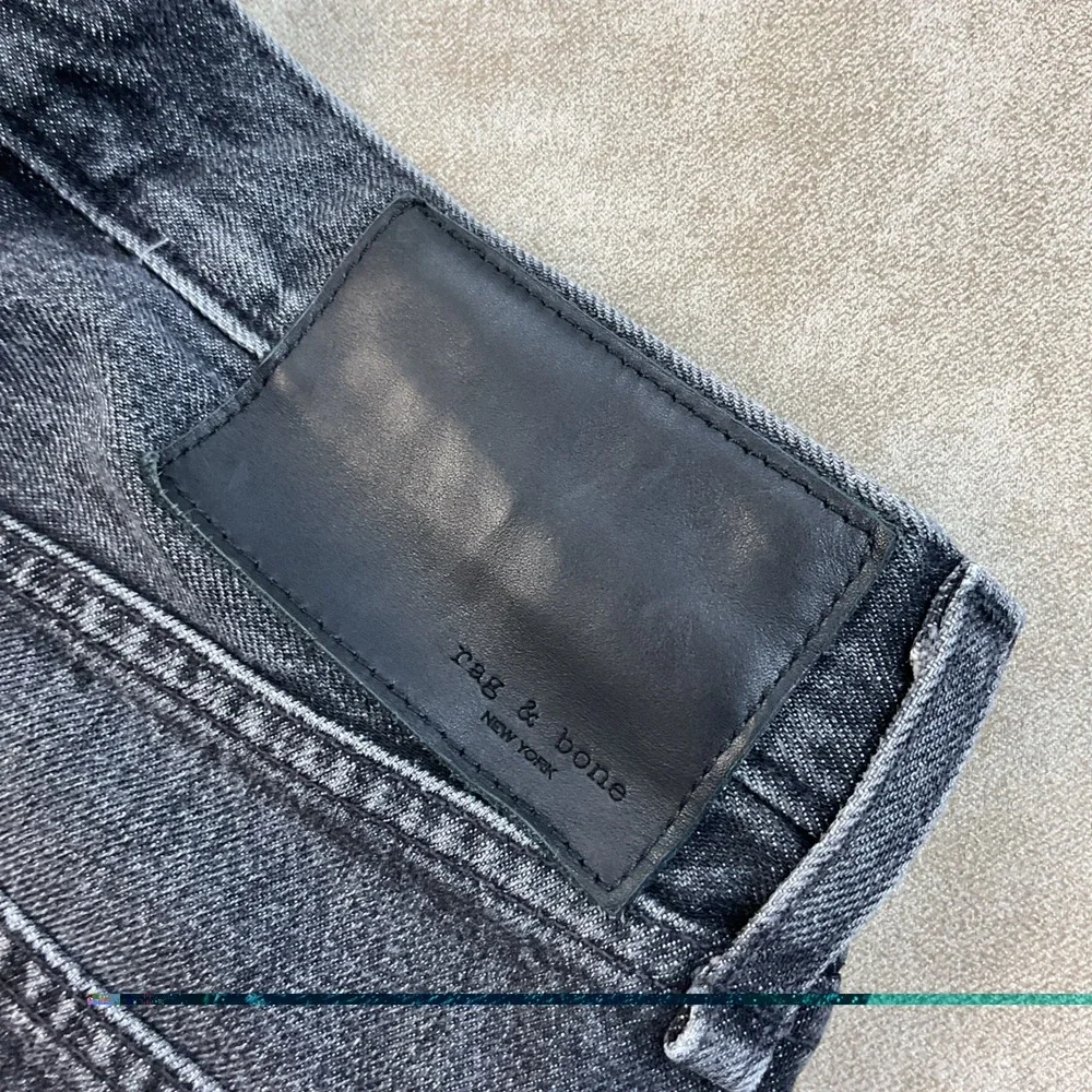 Rag & Bone Jeans 90s High Rise Straight Button Fly Kali Washed Black Women Sz 27